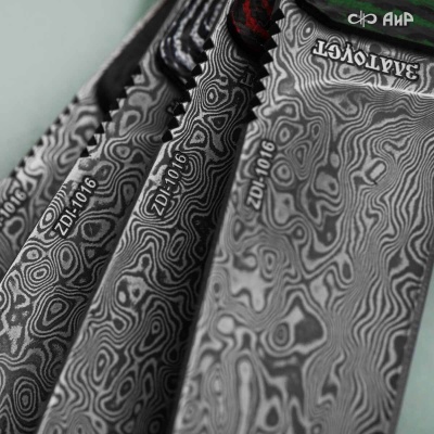 Стриж-Т (карбон зебра зеленый) дамасская сталь ZDI-1016 - Компания «АиР»