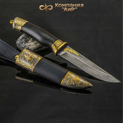 Нож Лиса с сюжетом Крылья орла, комбинированные ножны, Артикул: 35808 - Компания «АиР»
