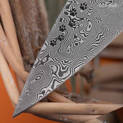 Нож Котэ, ювелирный полимер, латунь, патинирование латуни, дамасская сталь ZDI-1016, дикий, Артикул: AF0000022695 - Компания «АиР»