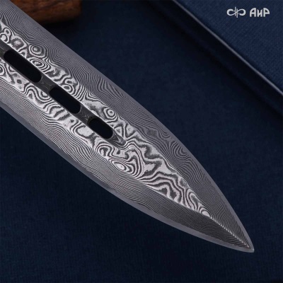 Композиция Фидель с сигарой, ореховый кап, золото, черный никель, дамасская сталь ZDI-1016, Артикул: AF0000025163 - Компания «АиР»