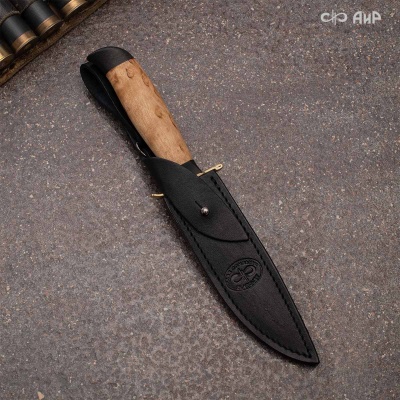 Финка-2 Вача (карельская береза) дамасская сталь ZDI-1016  - Компания «АиР»