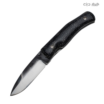 Нож складной Хаски, Цитадель (CITADEL), кожа ската черная полированная, кованый клинок - Компания «АиР»