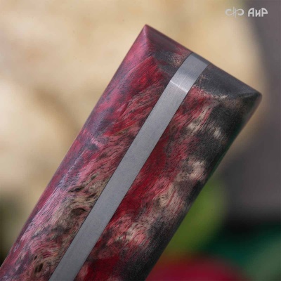 Пчак ЦМ (стабилизированная карельская береза красная) дамасская сталь ZDI-1016 - Компания «АиР»