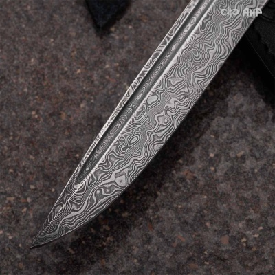 Финка-2 Вача (орех) дамасская сталь ZDI-1016 - Компания «АиР»