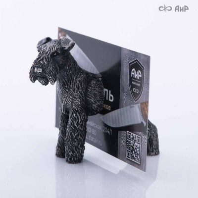 Сувенир Вельштерьер № 3 (литье, латунь, чернение серебра, магнит) - Компания «АиР»