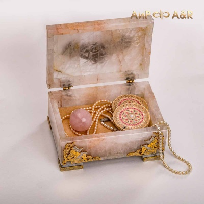 Шкатулка из розового кварца Анжелика, Артикул: 36749 - Компания «АиР»