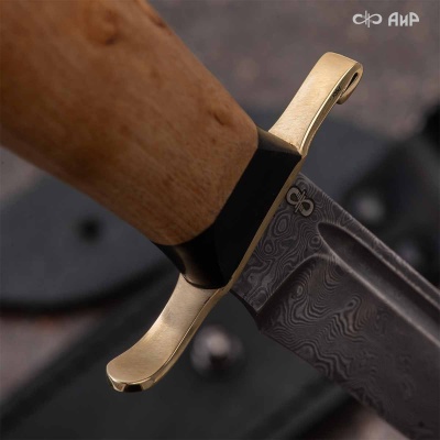 Финка-2 Вача (карельская береза) дамасская сталь ZDI-1016  - Компания «АиР»