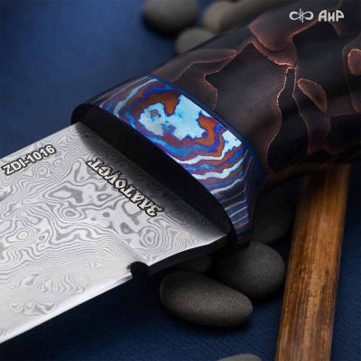 Бекас (композит, медная микросетка волны, ЗлаТи (ZlaTi) дамасская сталь ZDI-1016, узор дикий - Компания «АиР»