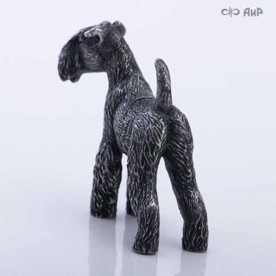 Сувенир Вельштерьер № 3 (литье, латунь, чернение серебра, магнит) - Компания «АиР»