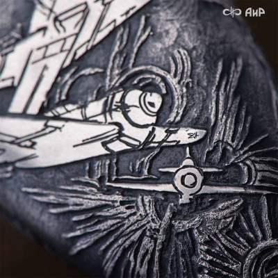 Нож Финка-2 Авиатор с серебром, дамасская сталь ZDI-1016, комбинированные ножны, Артикул: 39251 - Компания «АиР»