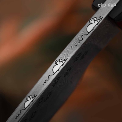 Нож Котэ, ювелирный полимер, латунь, патинирование латуни, дамасская сталь ZDI-1016, дикий, Артикул: AF0000022695 - Компания «АиР»