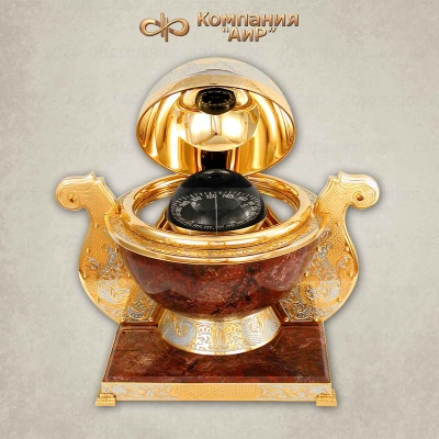 Компас Ладья с желтыми топазами и яшмой, Артикул: 1705   - Компания «АиР»