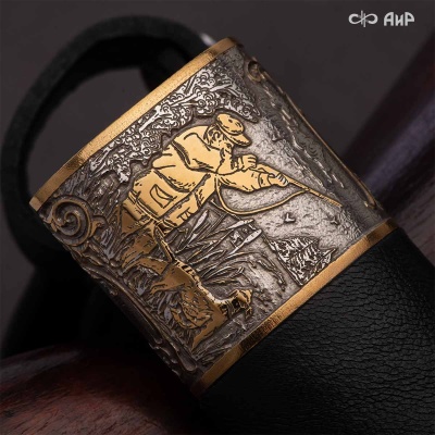 Нож Лиса с сюжетом Утиная охота, комбинированные ножны, Артикул: 38907 - Компания «АиР»