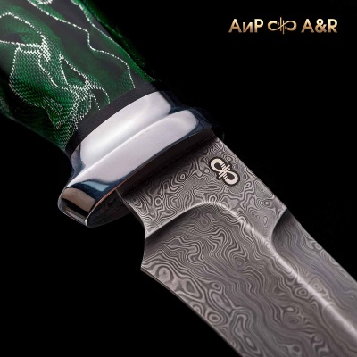 Росомаха (композит с алюминиевой микросеткой "волны", зеленый, алюминий) дамасская сталь ZDI-1016 - Компания «АиР»