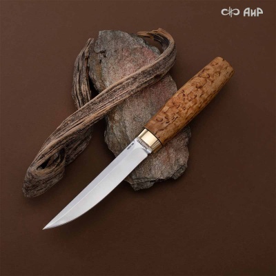 Финка Сканди Мини (карельская береза, латунь) - Компания «АиР»