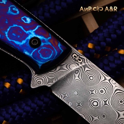 Стриж (ЗлаТи (ZlaTi, узор дикий) дамасская сталь ZDI-1016, узор пирамида нью - Компания «АиР»