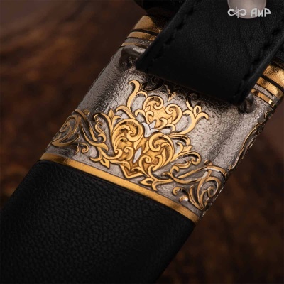 Нож Бекас с сюжетом Охотник и медведь, комбинированные ножны, Артикул: 39034 - Компания «АиР»