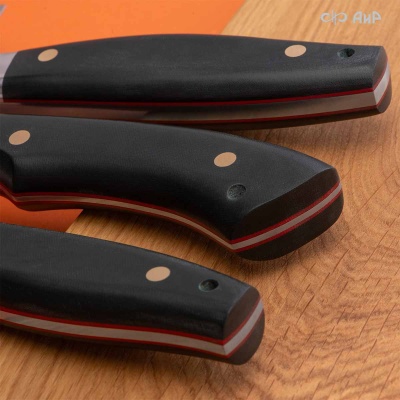 Набор Таймень (микарта темно-зеленая с красной подложкой, кастомная заточка) - Компания «АиР»