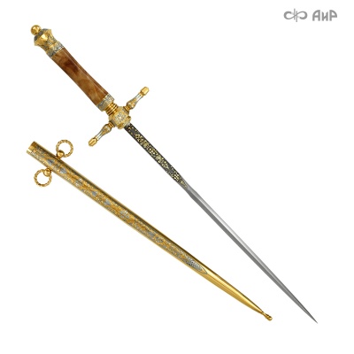 Кортик Адмиральский, цельнометаллические ножны, Артикул: 1234 - Компания «АиР»