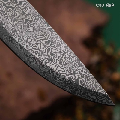 Кузюк (композит с бронзовой микросеткой волны черный, мокуме гане) дамасская сталь ZDI-1016 - Компания «АиР»