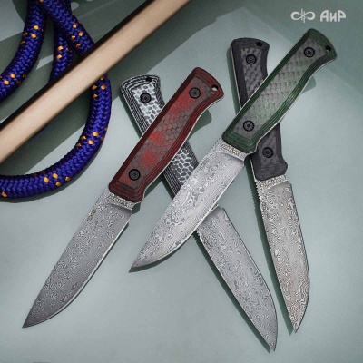 Стриж-Т (карбон зебра зеленый) дамасская сталь ZDI-1016 - Компания «АиР»