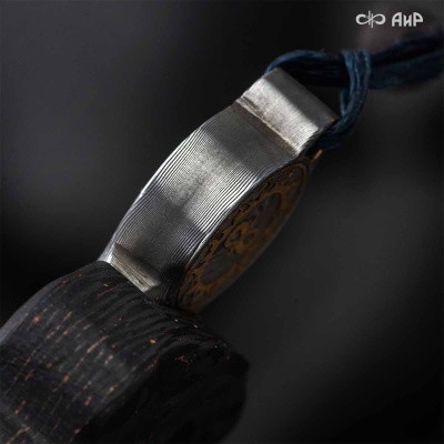 Подвеска-нож Древо жизни, карбон, дамасская сталь ZDI-1016, золото, Артикул: AF0000019779 - Компания «АиР»