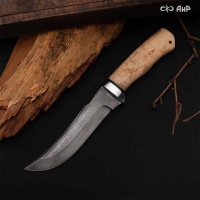 Клык (карельская береза) дамасская сталь ZD-0803 - Компания «АиР»