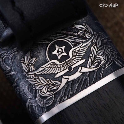 Нож Финка-2 Авиатор с серебром, дамасская сталь ZDI-1016, комбинированные ножны, Артикул: 39251 - Компания «АиР»