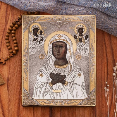 Икона Божией Матери в окладе Умиление (икона заказчика, XIX в.), Артикул: 39154 - Компания «АиР»