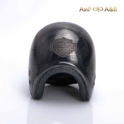 Бусина на темляк Мотошлем (литье, латунь, чернение серебра) - Компания «АиР»