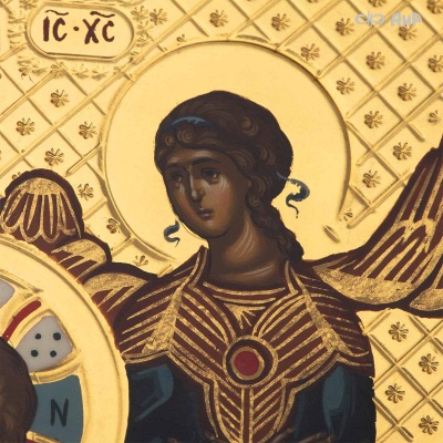 Икона Божией Матери Всецарица (Пантанасса) в окладе и киоте, Артикул: 39149 - Компания «АиР»