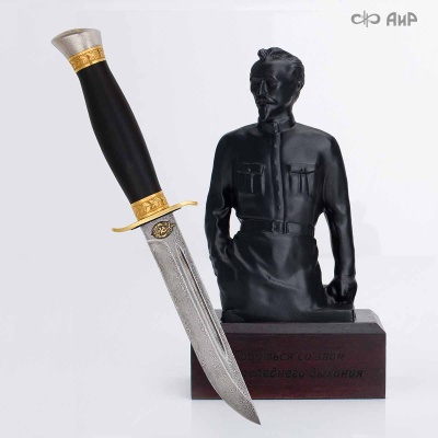 Набор Железный Феликс & Финка-2 НКВД с золотом, ZDI-1016, кожаные ножны - Компания «АиР»