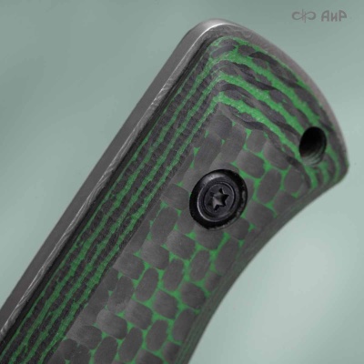 Стриж-Т (карбон зебра зеленый) дамасская сталь ZDI-1016 - Компания «АиР»