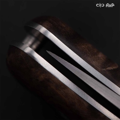 Складной (стабилизированная карельская береза коричневая) дамасская сталь ZDI-1016 - Компания «АиР»