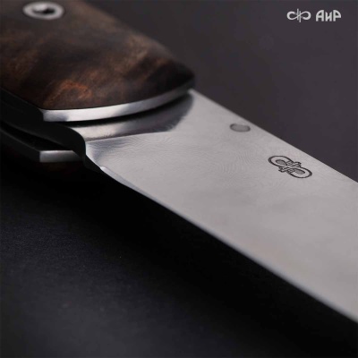 Складной (стабилизированная карельская береза коричневая) дамасская сталь ZDI-1016 - Компания «АиР»