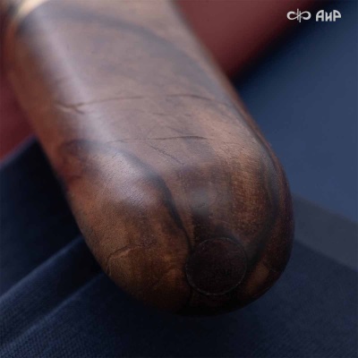  Нож Сигара (ореховый кап, золото, черный никель), дамасская сталь ZDI-1016 - Компания «АиР»
