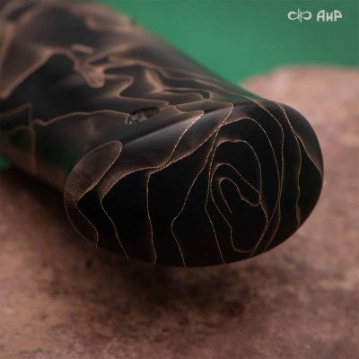 Кузюк (композит с бронзовой микросеткой волны черный, мокуме гане) дамасская сталь ZDI-1016 - Компания «АиР»