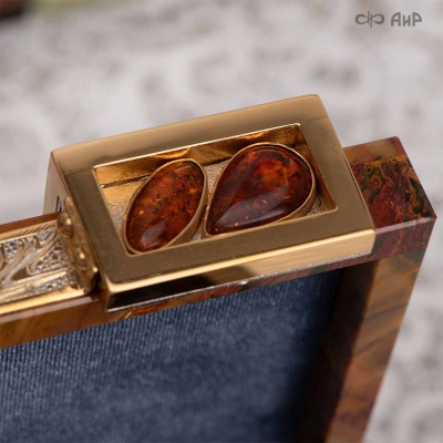 Шкатулка Энергия солнца из яшмы Пикассо и янтаря, Артикул: 38712 - Компания «АиР»