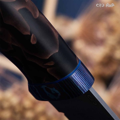 Бекас (композит, медная микросетка волны, ЗлаТи (ZlaTi) дамасская сталь ZDI-1016, узор дикий - Компания «АиР»