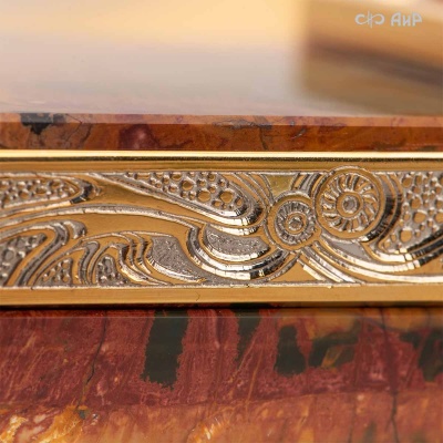 Шкатулка Энергия солнца из яшмы Пикассо и янтаря, Артикул: 38712 - Компания «АиР»