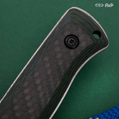 Стриж-Т (карбон зебра зеленый) дамасская сталь ZDI-1016 - Компания «АиР»