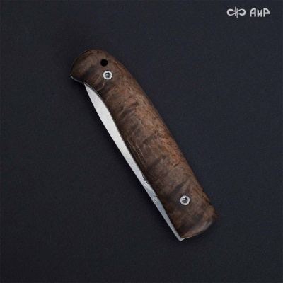 Складной (стабилизированная карельская береза коричневая) дамасская сталь ZDI-1016 - Компания «АиР»