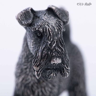 Сувенир Вельштерьер № 3 (литье, латунь, чернение серебра, магнит) - Компания «АиР»