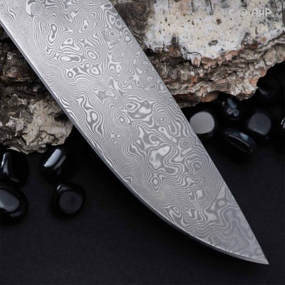 Стриж (композит растительные волокна красный, мозаичные пины) дамасская сталь ZDI-1016 - Компания «АиР»