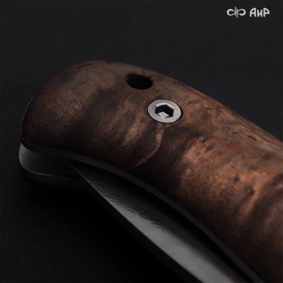 Складной (стабилизированная карельская береза коричневая) дамасская сталь ZDI-1016 - Компания «АиР»