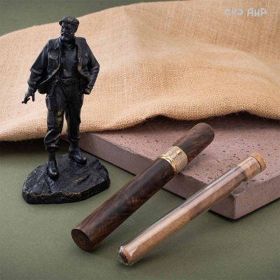 Нож Сигара Кохиба (Cohiba), ореховый кап, дамасская сталь ZDI-1016, Артикул: AF0000019699  - Компания «АиР»