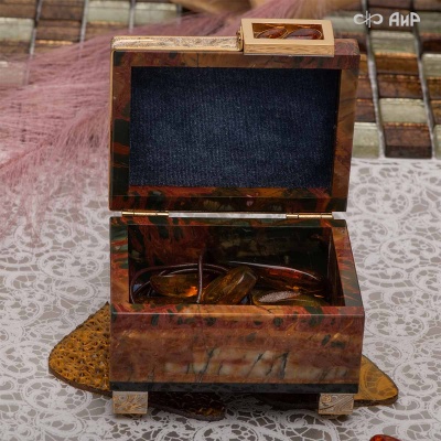 Шкатулка Энергия солнца из яшмы Пикассо и янтаря, Артикул: 38712 - Компания «АиР»